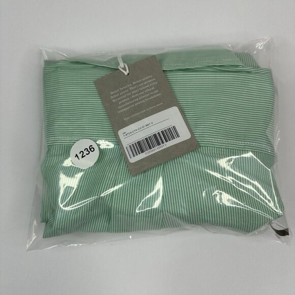 Everlane Women’s NWT Green Striped The Silky Cotton‎ Relaxed Career Shirt 0/C38 - Picture 14 of 14